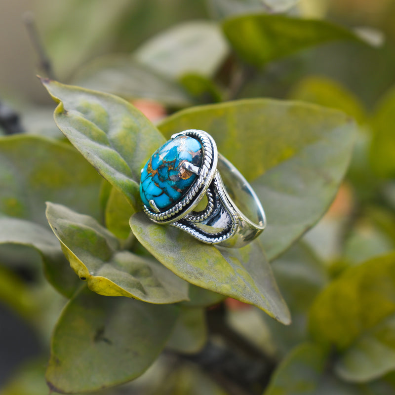 Sterling Silver Copper Turquoise Ring SSR43
