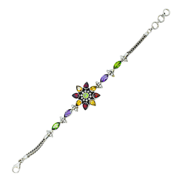 Sterling Silver Multi Gemstone Bracelet SSBR66