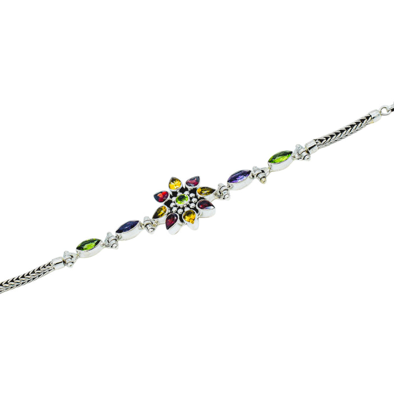 Sterling Silver Multi Gemstone Bracelet SSBR66