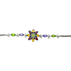 Sterling Silver Multi Gemstone Bracelet SSBR66