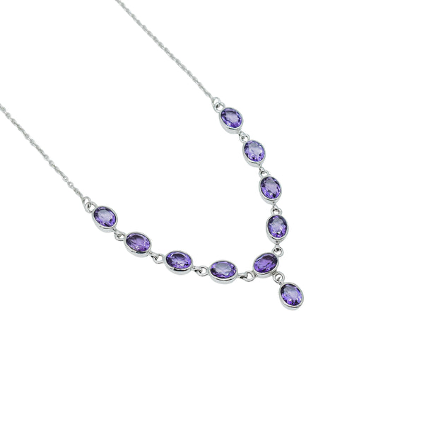 Sterling Silver Amethyst Necklace SSN12