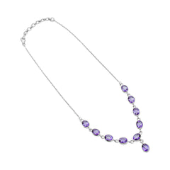 Sterling Silver Amethyst Necklace SSN12