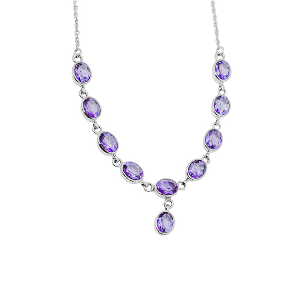 Sterling Silver Amethyst Necklace SSN12