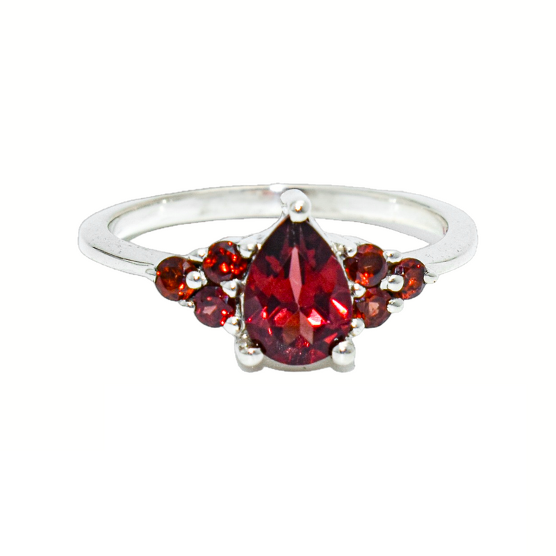 Sterling Silver Garnet Ring SSR182