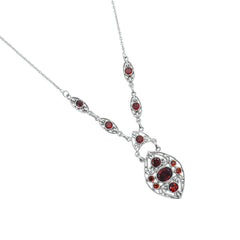 Sterling Silver Garnet Necklace SSN13