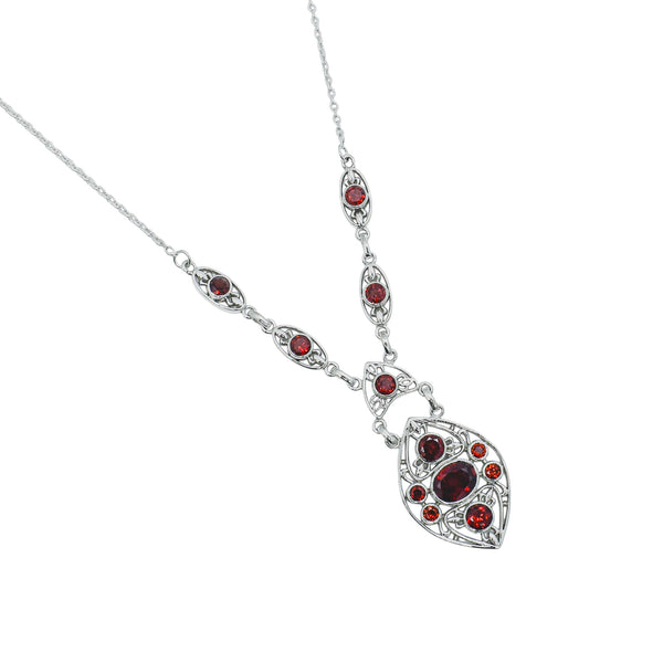 Sterling Silver Garnet Necklace SSN13