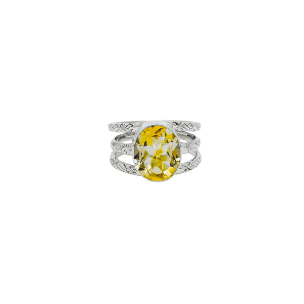 Sterling Silver Citrine Ring SSR212