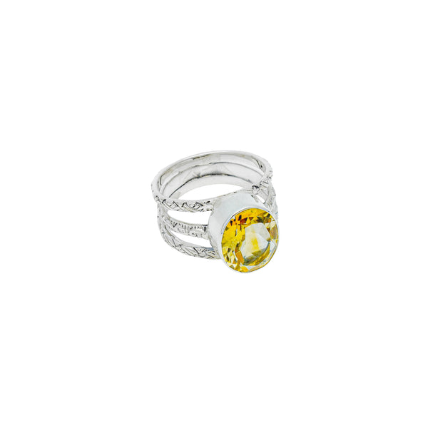 Sterling Silver Citrine Ring SSR212