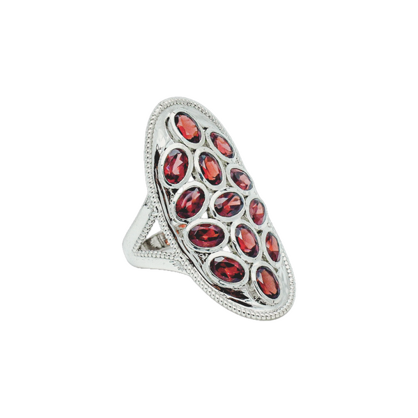 Sterling Silver Garnet Ring SSR222