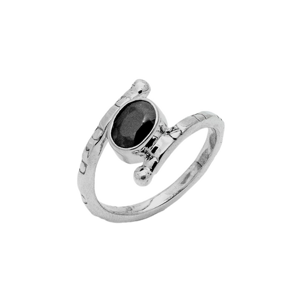Sterling Silver Black Spinel Ring SSR214