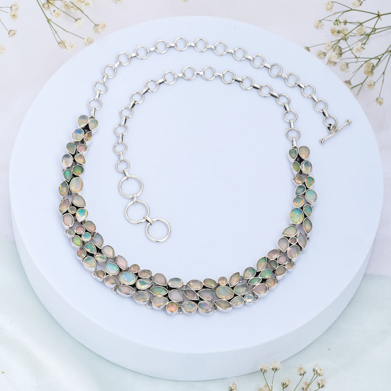 Sterling Silver Ethiopian Opal Necklace SSN1