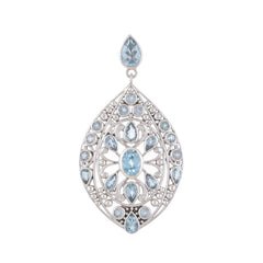 Sterling Silver Blue Topaz Pendant SSP28