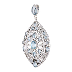 Sterling Silver Blue Topaz Pendant SSP28