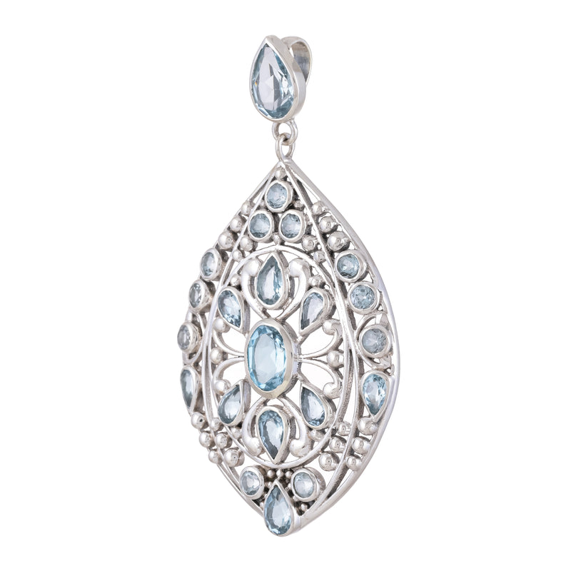 Sterling Silver Blue Topaz Pendant SSP28