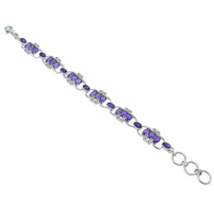 Sterling Silver Amethyst Bracelet SSBR18