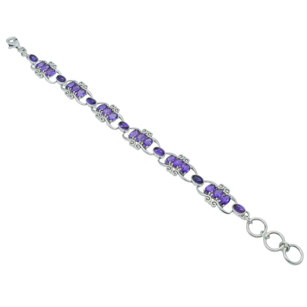 Sterling Silver Amethyst Bracelet SSBR18