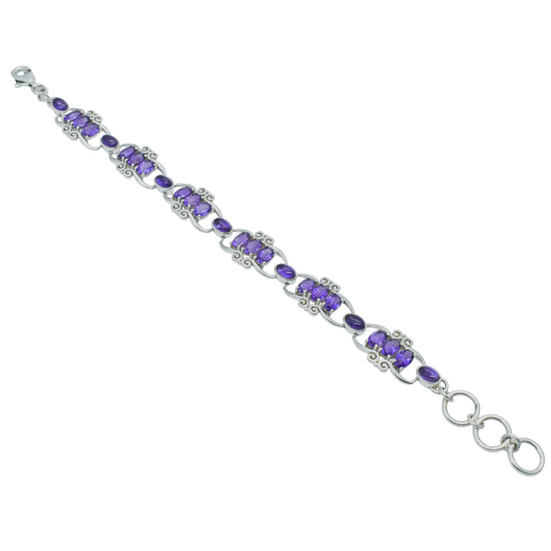 Sterling Silver Amethyst Bracelet SSBR18
