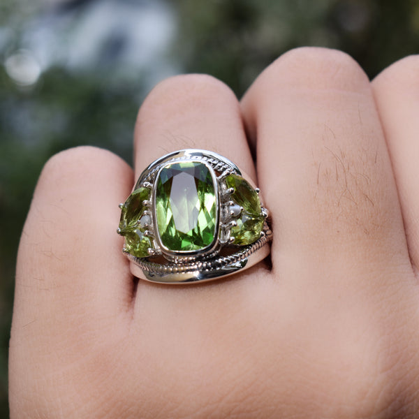 Sterling Silver Multi Gemstone Ring SSR55