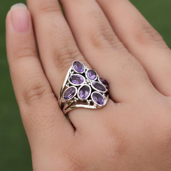 Sterling Silver Amethyst Ring SSR72