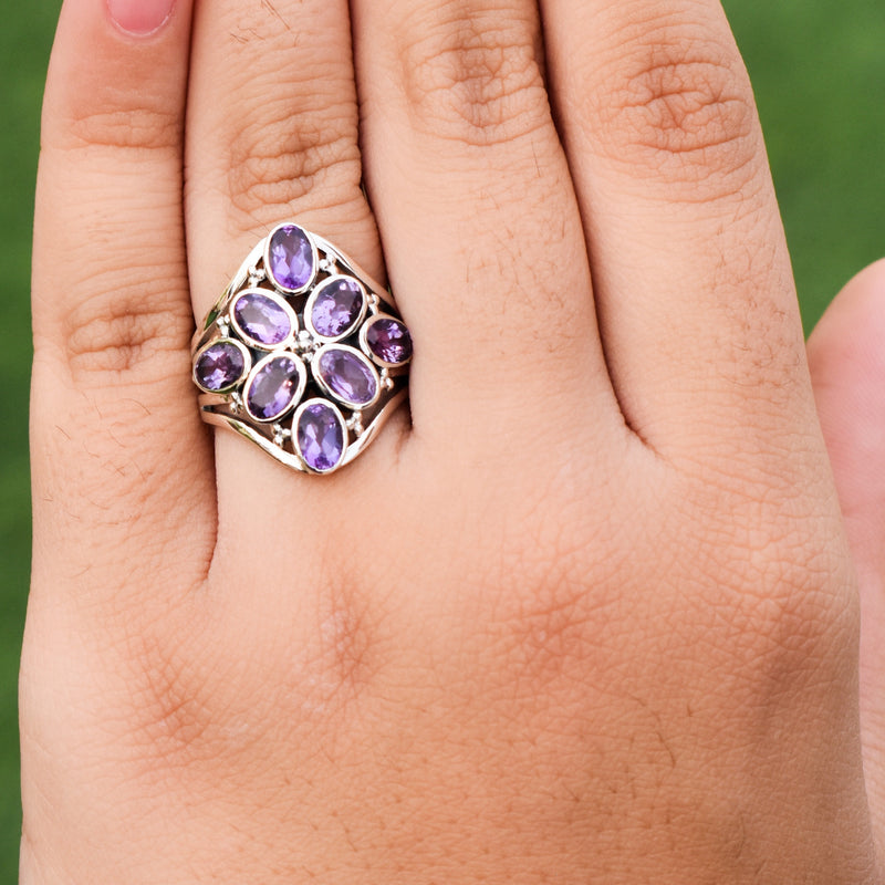 Sterling Silver Amethyst Ring SSR72