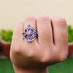 Sterling Silver Amethyst Ring SSR72