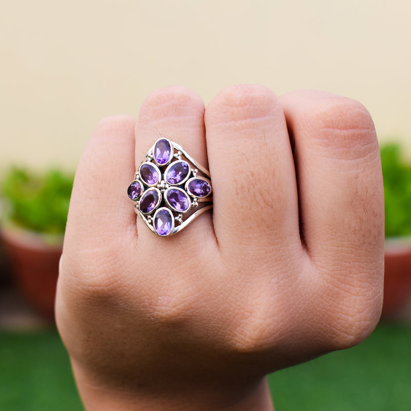 Sterling Silver Amethyst Ring SSR72
