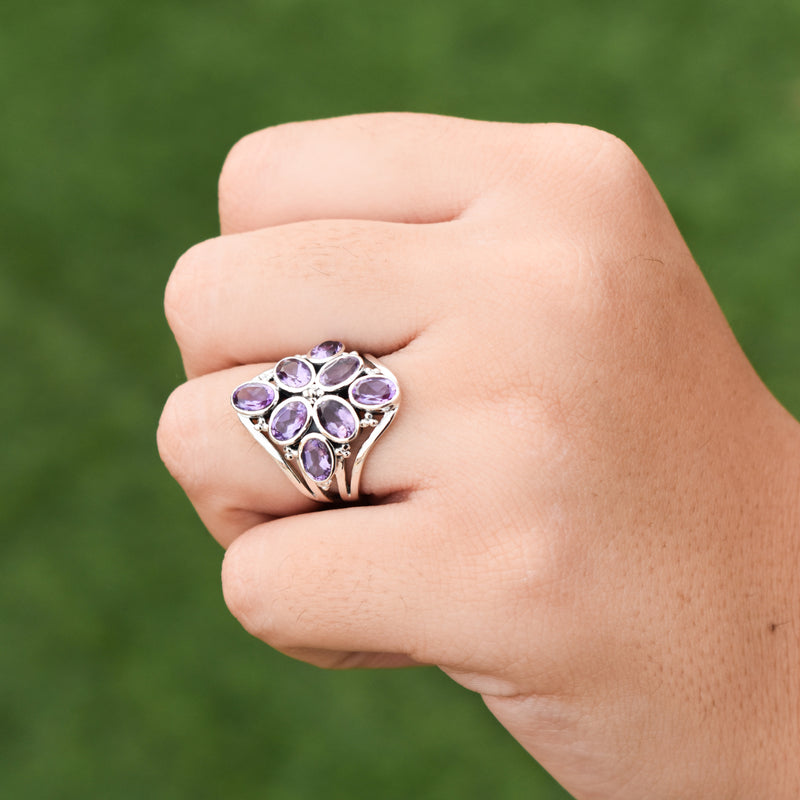 Sterling Silver Amethyst Ring SSR72