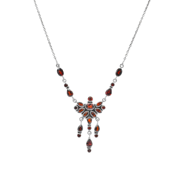 Sterling Silver Garnet Necklace SSN15