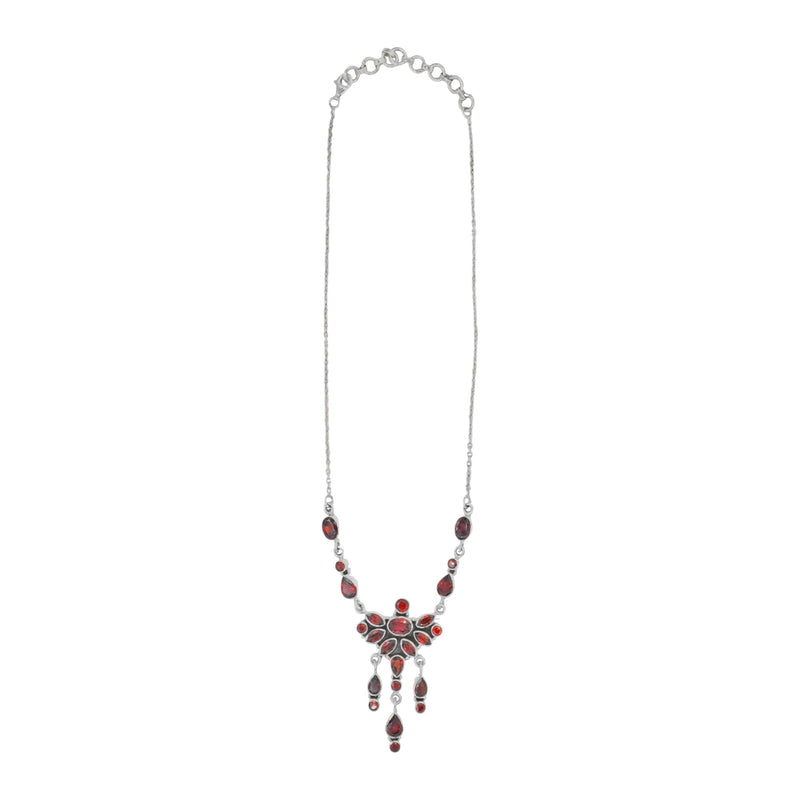 Sterling Silver Garnet Necklace SSN15