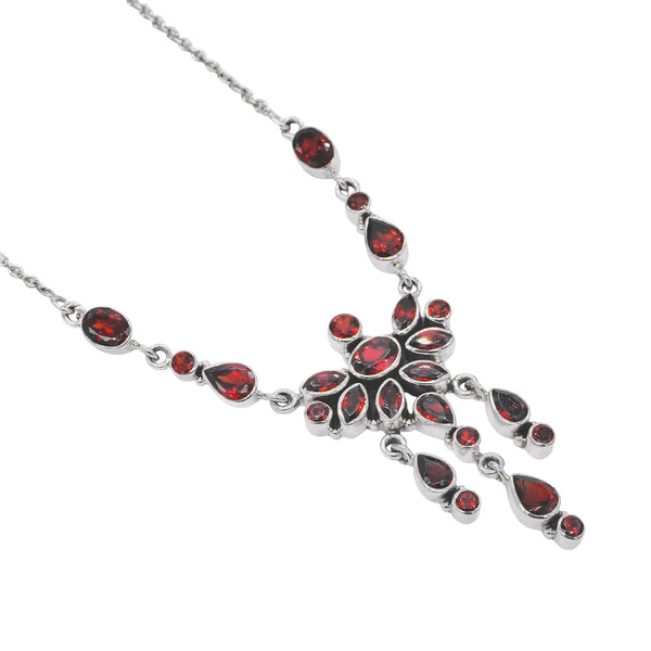 Sterling Silver Garnet Necklace SSN15