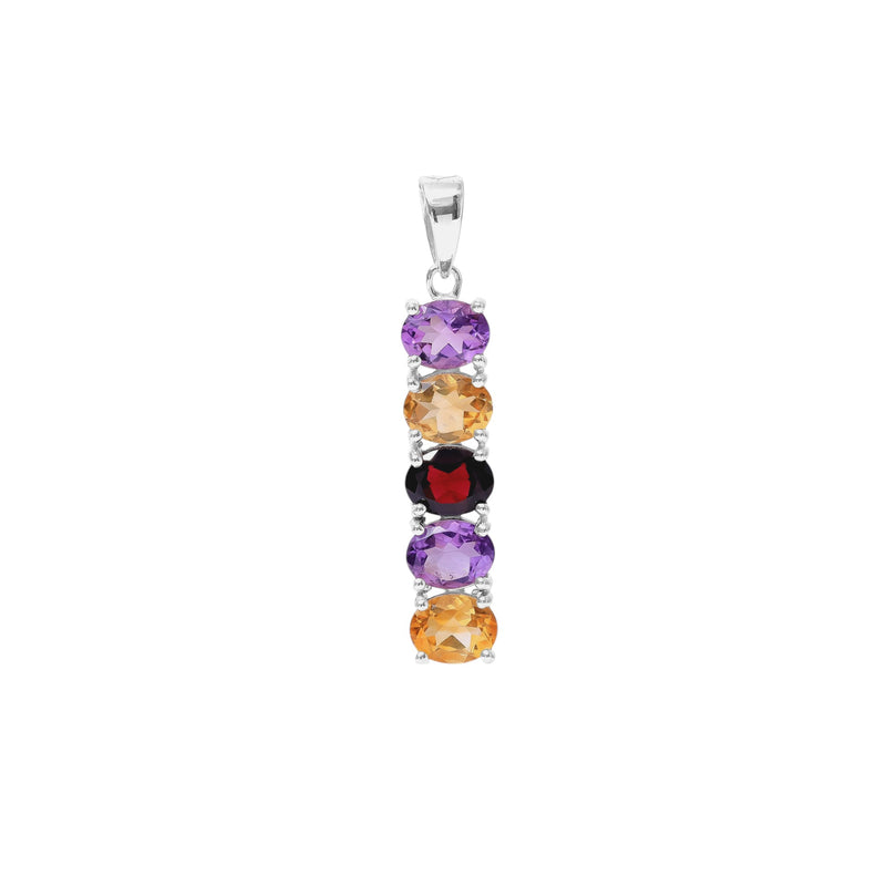 Sterling Silver Multi Gemstone Pendant SSP125