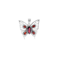 925 Sterling Silver Garnet Pendant SSP253