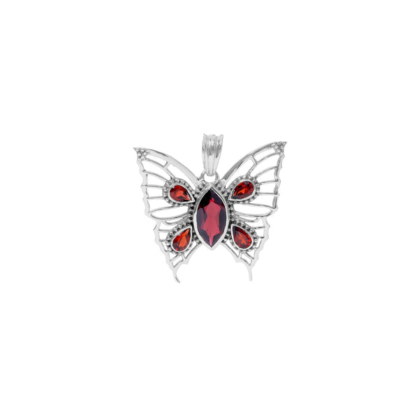 925 Sterling Silver Garnet Pendant SSP253