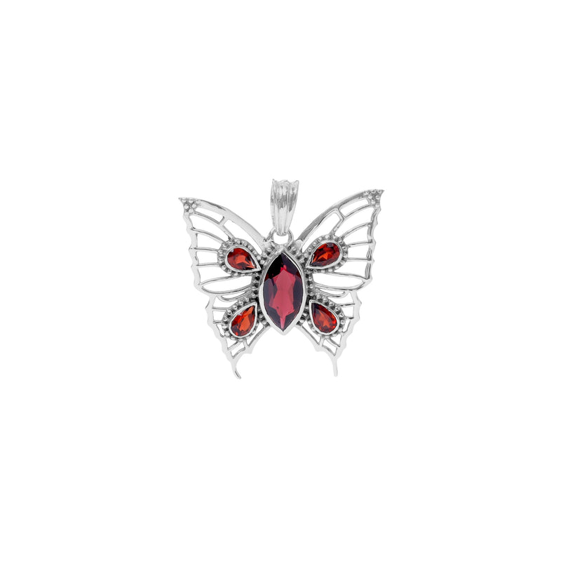 925 Sterling Silver Garnet Pendant SSP253