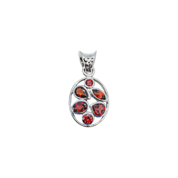 Sterling Silver Garnet Pendant SSP116