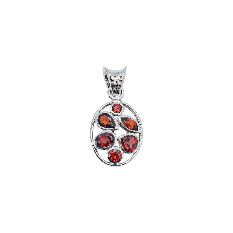 Sterling Silver Garnet Pendant SSP116