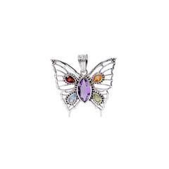 925 Sterling Silver Multi gemstone Pendant SSP253