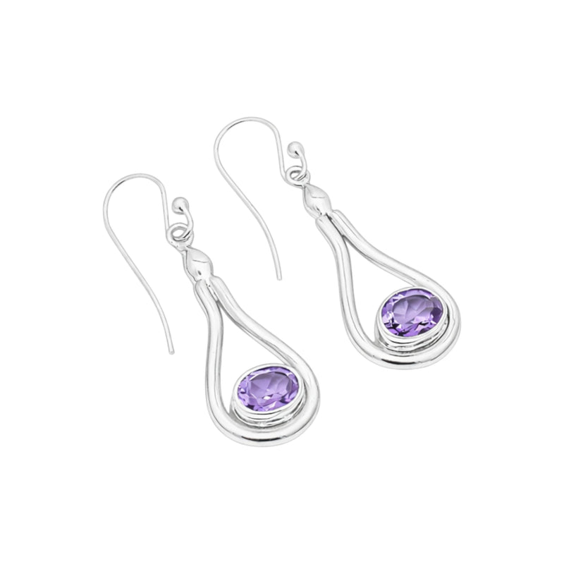 Sterling Silver Amethyst Earrings SSER100