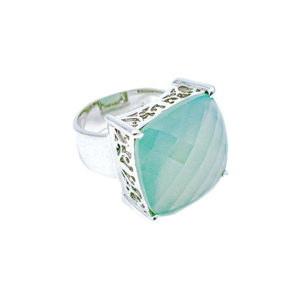 Sterling Silver Aqua Calcedony Ring SSR126