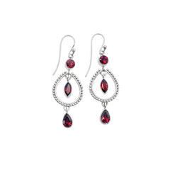 Sterling Silver Garnet Earrings SSER140
