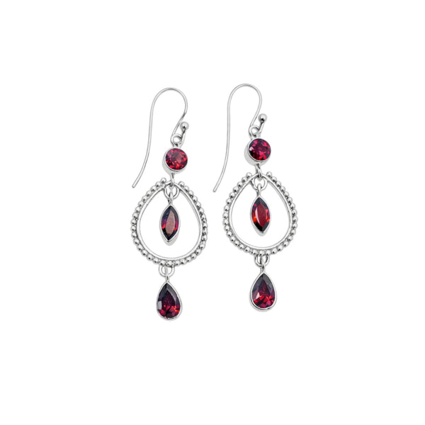 Sterling Silver Garnet Earrings SSER140