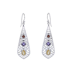 Sterling Silver Multi Gemstone Earrings SSER276