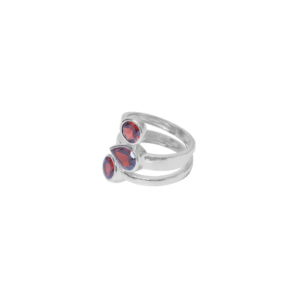 Sterling Silver Garnet Ring SSR422