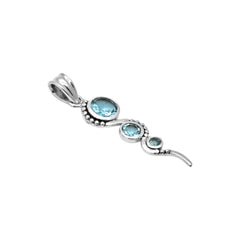 Sterling Silver Blue Topaz Pendant SSP41