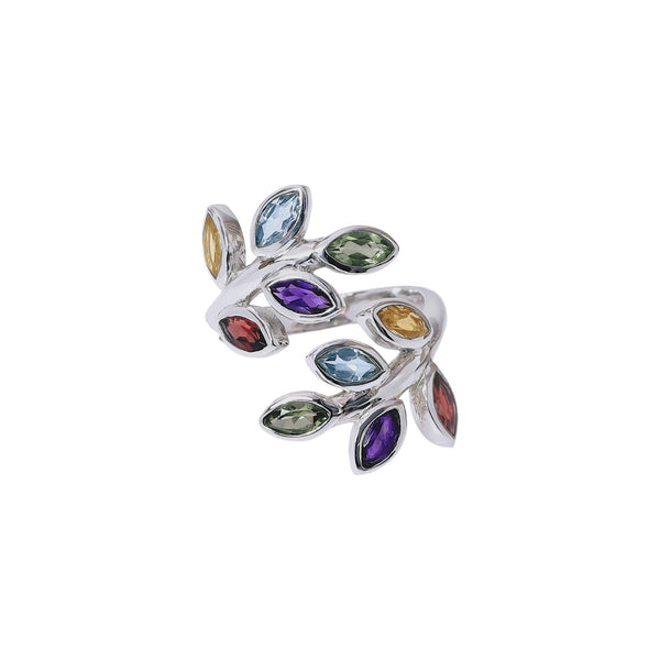 Sterling Silver Multi Gemstone Ring SSR220