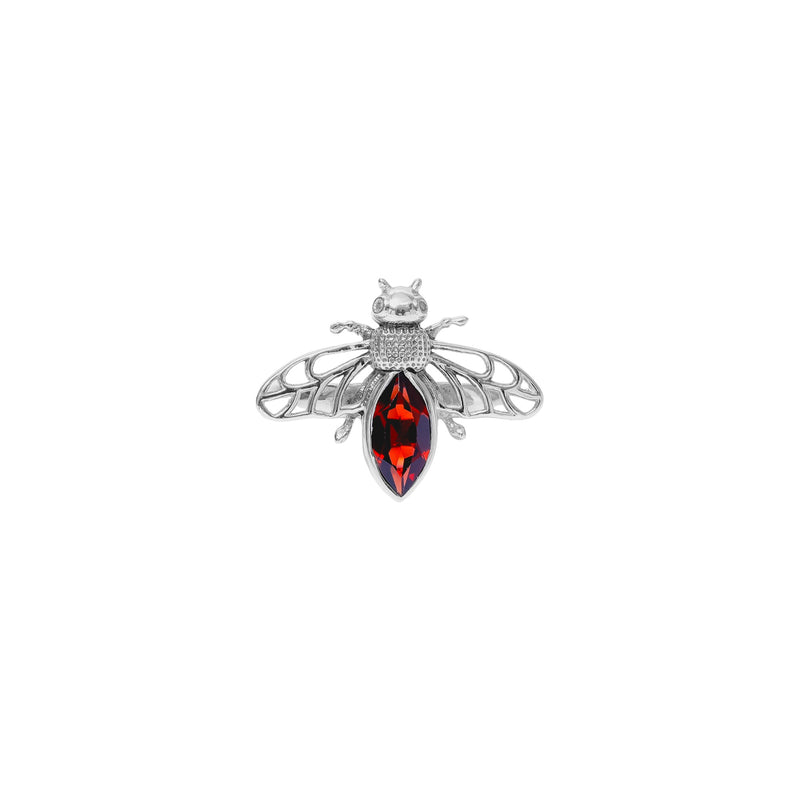 Sterling Silver Garnet Bee Ring SSR98