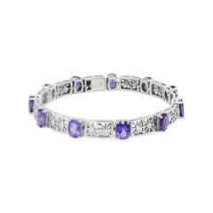 Sterling Silver Amethyst Bracelet SSBR37