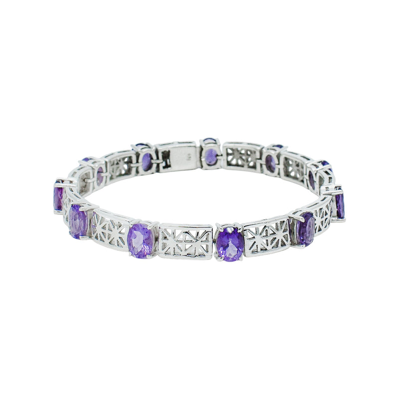 Sterling Silver Amethyst Bracelet SSBR37