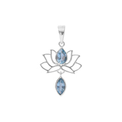 Sterling Silver Blue Topaz Pendant SSP131