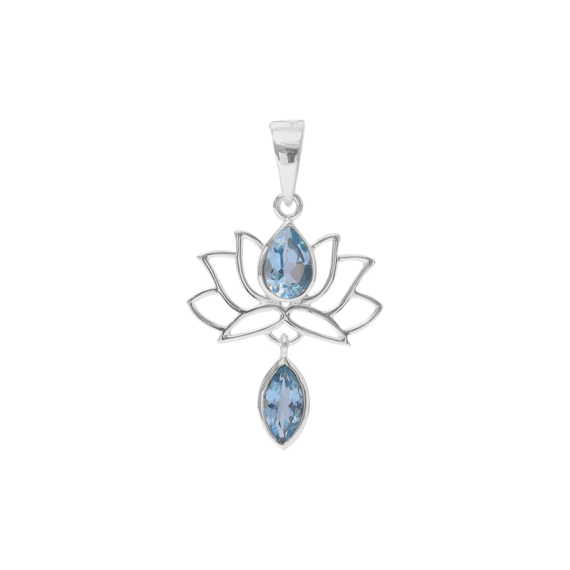 Sterling Silver Blue Topaz Pendant SSP131